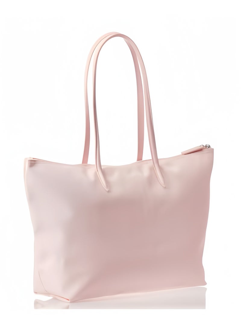 Lacoste bag Women's L12.12 Concept Fashion Versatile Large Capacity Large Size Zipper Handheld Shoulder Bag Tote Bag Large Pink 45cm * 30cm * 12cm - Image 3